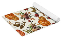 Load image into Gallery viewer, Pumpkin and Fall Flowers Pattern  - Yoga Mat