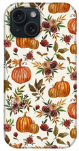 Load image into Gallery viewer, Pumpkin and Fall Flowers Pattern  - Phone Case