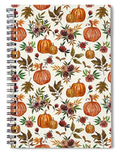 Load image into Gallery viewer, Pumpkin and Fall Flowers Pattern  - Spiral Notebook