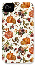 Load image into Gallery viewer, Pumpkin and Fall Flowers Pattern  - Phone Case