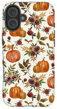 Load image into Gallery viewer, Pumpkin and Fall Flowers Pattern  - Phone Case