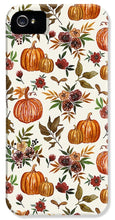 Load image into Gallery viewer, Pumpkin and Fall Flowers Pattern  - Phone Case