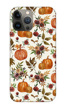 Load image into Gallery viewer, Pumpkin and Fall Flowers Pattern  - Phone Case