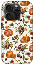 Load image into Gallery viewer, Pumpkin and Fall Flowers Pattern  - Phone Case