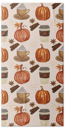 Pumpkin Spice Coffee - Beach Towel