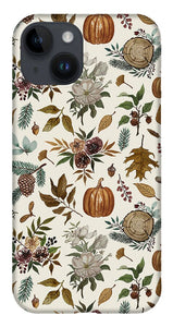 Pumpkins, Flowers and Fall Foliage - Phone Case