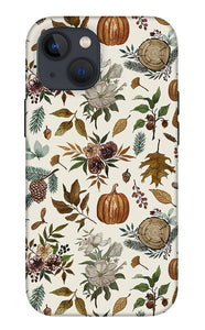 Pumpkins, Flowers and Fall Foliage - Phone Case