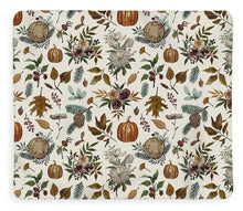 Load image into Gallery viewer, Pumpkins, Flowers and Fall Foliage - Blanket