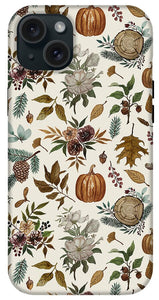 Pumpkins, Flowers and Fall Foliage - Phone Case