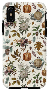 Pumpkins, Flowers and Fall Foliage - Phone Case