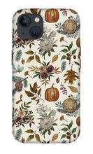 Load image into Gallery viewer, Pumpkins, Flowers and Fall Foliage - Phone Case