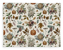 Load image into Gallery viewer, Pumpkins, Flowers and Fall Foliage - Blanket