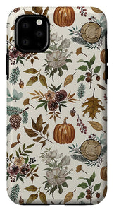 Pumpkins, Flowers and Fall Foliage - Phone Case