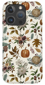 Pumpkins, Flowers and Fall Foliage - Phone Case