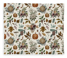 Load image into Gallery viewer, Pumpkins, Flowers and Fall Foliage - Blanket