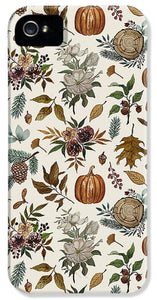 Pumpkins, Flowers and Fall Foliage - Phone Case