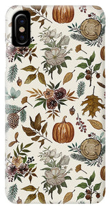 Pumpkins, Flowers and Fall Foliage - Phone Case