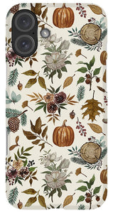 Pumpkins, Flowers and Fall Foliage - Phone Case