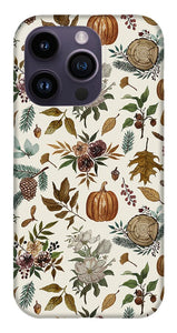 Pumpkins, Flowers and Fall Foliage - Phone Case