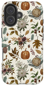 Pumpkins, Flowers and Fall Foliage - Phone Case