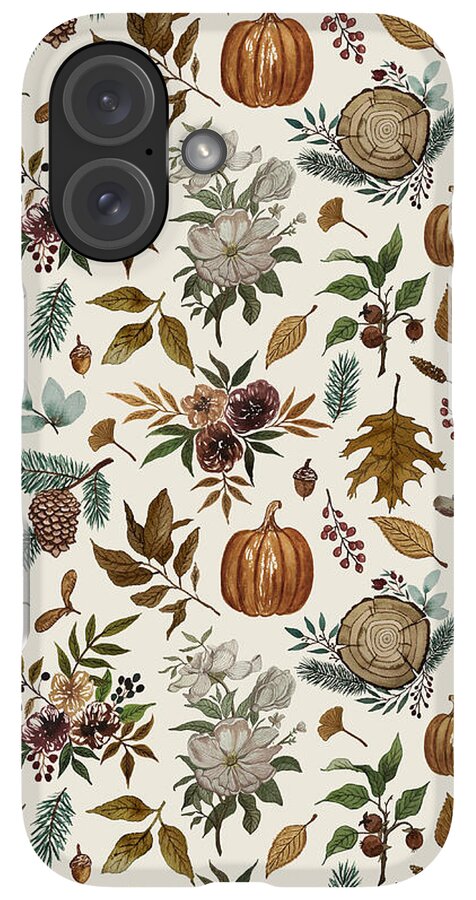 Pumpkins, Flowers and Fall Foliage - Phone Case