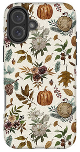 Pumpkins, Flowers and Fall Foliage - Phone Case