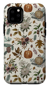 Pumpkins, Flowers and Fall Foliage - Phone Case