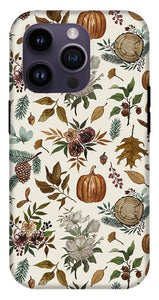 Pumpkins, Flowers and Fall Foliage - Phone Case