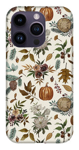 Pumpkins, Flowers and Fall Foliage - Phone Case