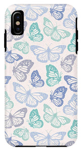 Purple and Green Butterfly Pattern - Phone Case