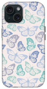 Purple and Green Butterfly Pattern - Phone Case