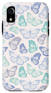 Purple and Green Butterfly Pattern - Phone Case