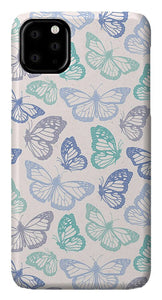 Purple and Green Butterfly Pattern - Phone Case