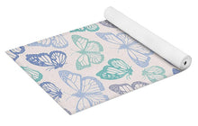 Load image into Gallery viewer, Purple and Green Butterfly Pattern - Yoga Mat