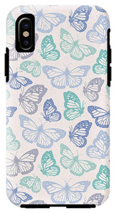 Purple and Green Butterfly Pattern - Phone Case