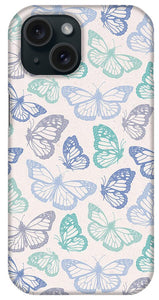 Purple and Green Butterfly Pattern - Phone Case