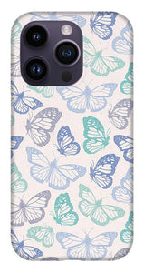 Purple and Green Butterfly Pattern - Phone Case