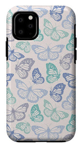 Purple and Green Butterfly Pattern - Phone Case