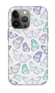 Purple and Green Butterfly Pattern - Phone Case