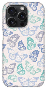 Purple and Green Butterfly Pattern - Phone Case