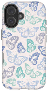 Purple and Green Butterfly Pattern - Phone Case