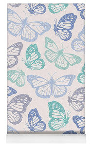 Purple and Green Butterfly Pattern - Yoga Mat