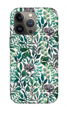 Load image into Gallery viewer, Purple Flowers and Eucalyptus Leaves - Phone Case