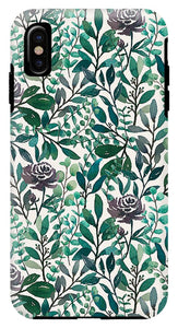 Purple Flowers and Eucalyptus Leaves - Phone Case