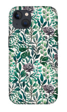Load image into Gallery viewer, Purple Flowers and Eucalyptus Leaves - Phone Case