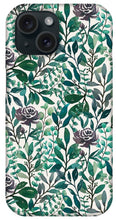 Load image into Gallery viewer, Purple Flowers and Eucalyptus Leaves - Phone Case