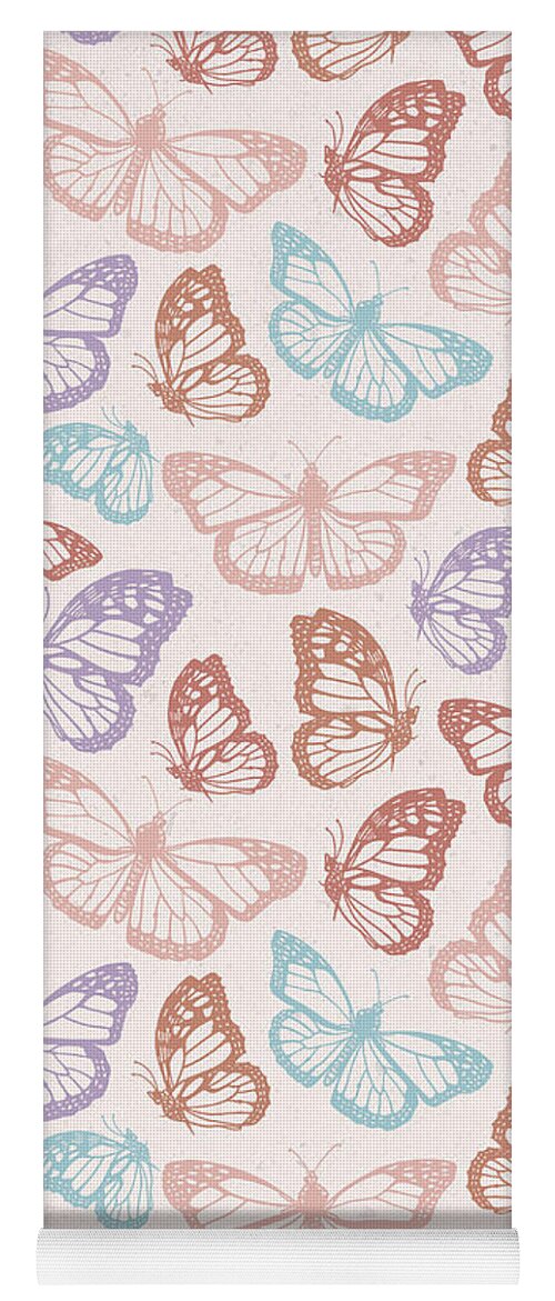 Rainbow Butterfly Pattern - Yoga Mat