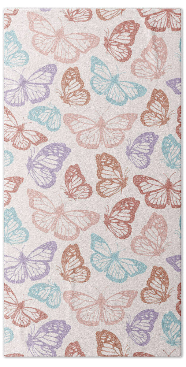 Rainbow Butterfly Pattern - Beach Towel