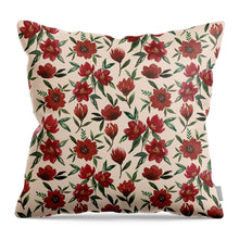 Load image into Gallery viewer, Red Fall Flowers - Throw Pillow