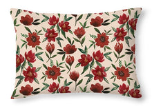 Load image into Gallery viewer, Red Fall Flowers - Throw Pillow